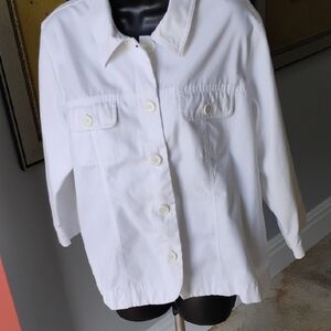 Vintage Francesca By Koret White Button Front Jacket Size Large